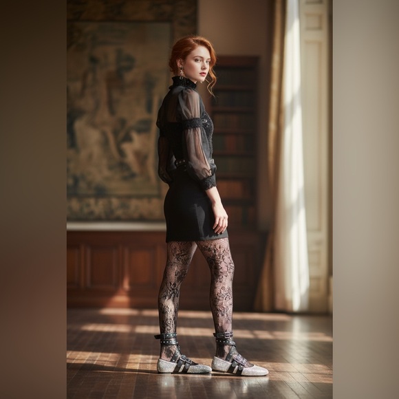 NIB Dolls Kill Sugar Thrillz Petty Princess Bling Flats w/ Criss Cross Buckle - Picture 6 of 17